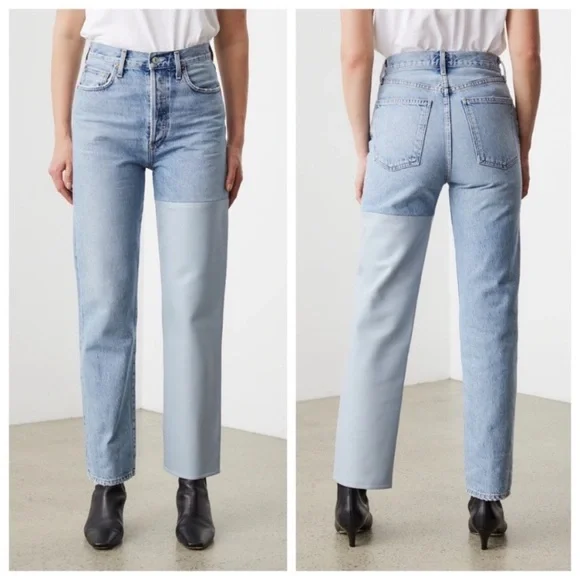 AGOLDE  90’s pinch waist pieced  jeans new with tags size 24 - Picture 4 of 13